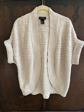 Lane Bryant Light Cream Knit Open-Front Short Sleeve Cardigan Sz 22/24